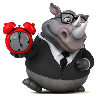 -3d çizim ile eğlenceli gergedan saat