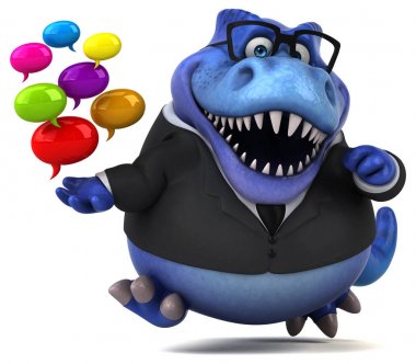 Eğlenceli Trex ile - 3d illüstrasyon kabarcıklar