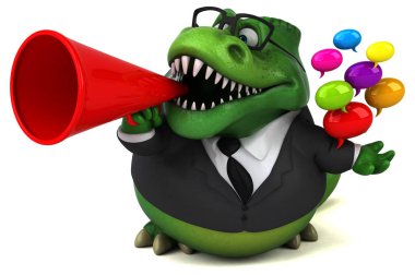 Eğlenceli Trex ile - 3d illüstrasyon kabarcıklar