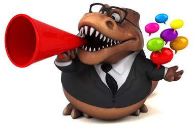 Eğlenceli Trex ile - 3d illüstrasyon kabarcıklar