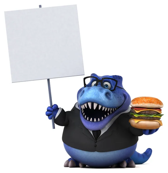 Kul Trex Med Burger Illustration — Stockfoto