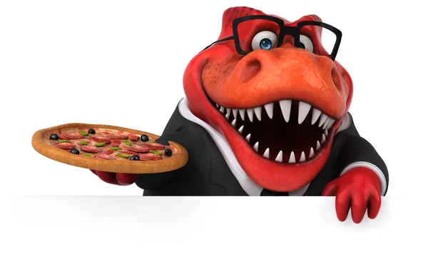 Trex Zabawa Pizza Ilustracja — Zdjęcie stockowe