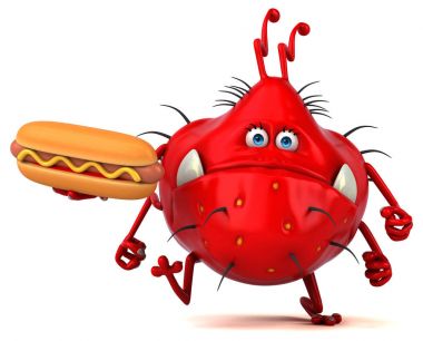 Hotdog - 3d çizim ile eğlenceli mikrop