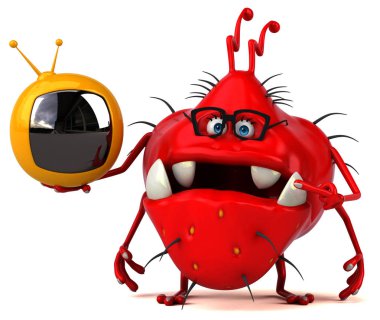 Tv - 3d çizim ile eğlenceli mikrop