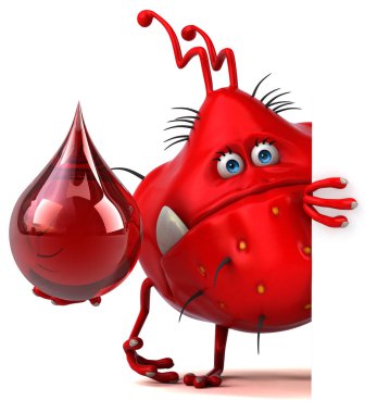 komik karikatür karakter holding damla - 3d çizim