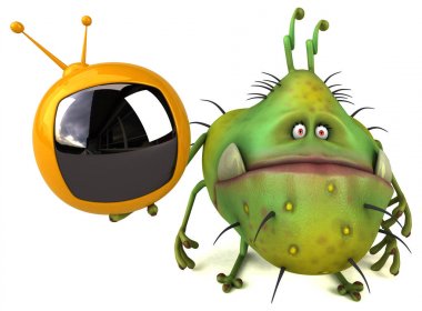 Tv - 3d çizim ile eğlenceli mikrop