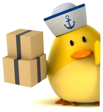 komik karikatür karakter holding - 3d resim kutuları