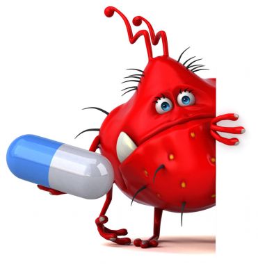 Hap - 3d çizim tutan komik çizgi film karakteri