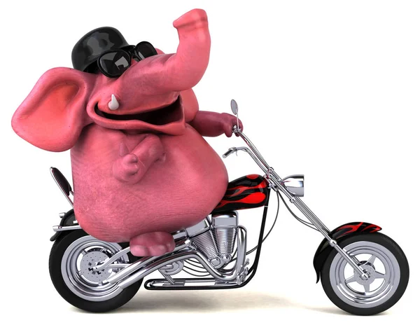 Grappige Cartoon Karakter Motorfiets Illustratie — Stockfoto