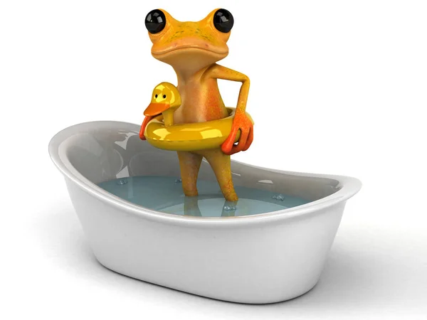 Fun Frog Bath Illustration — Stock Photo, Image