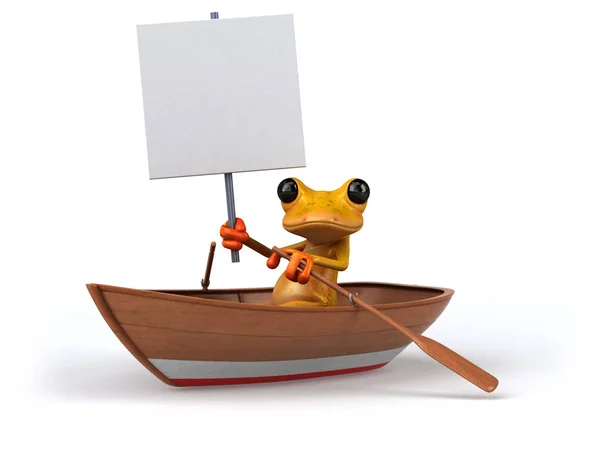 Spaß Frosch Rudern Illustration — Stockfoto