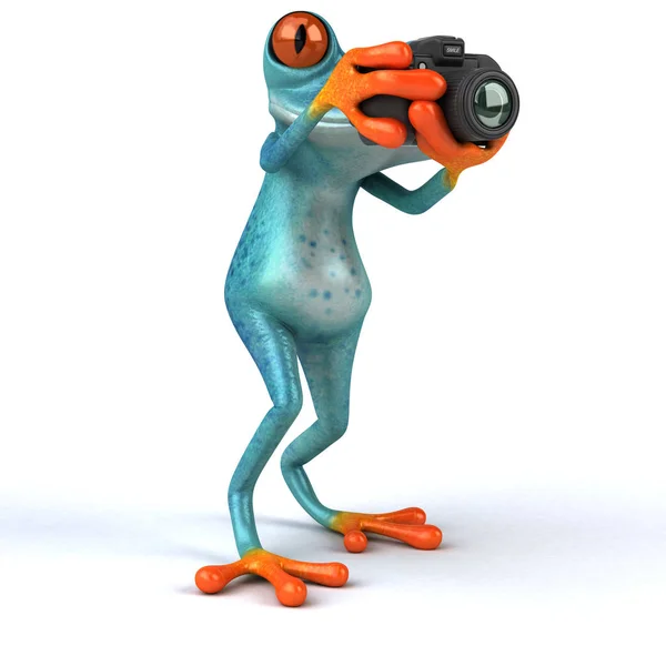 Funny Cartoon Character Holding Camera Illustration — Stock Photo, Image