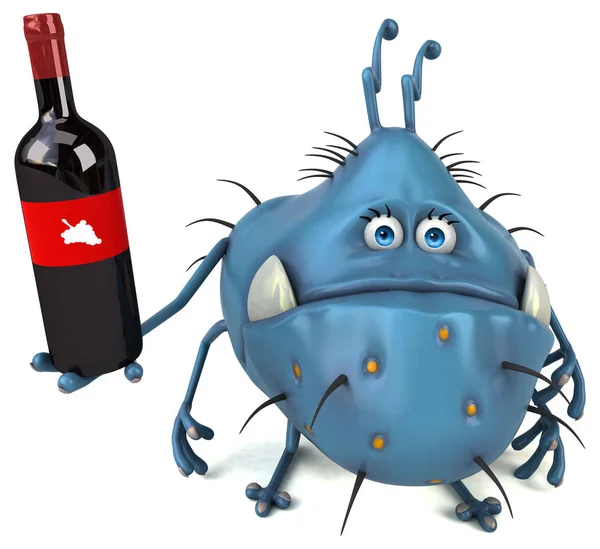 Funny Cartoon Character Wine Illustration — Stock Photo, Image