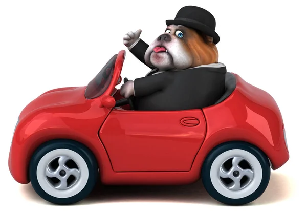 自動車 イラストの楽しい漫画のキャラクター — ストック写真