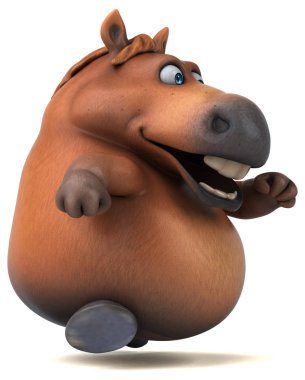 Eğlenceli at karakteri - 3D İllüstrasyon 