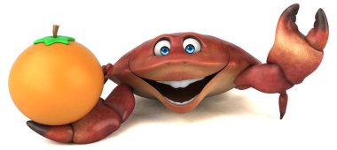 Turuncu - 3d çizim ile eğlenceli Yengeç