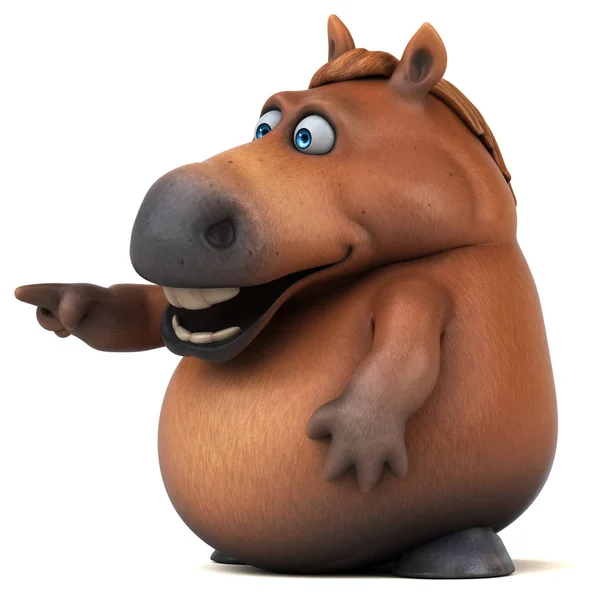 楽しい馬のキャラクター 3Dイラスト — ストック写真