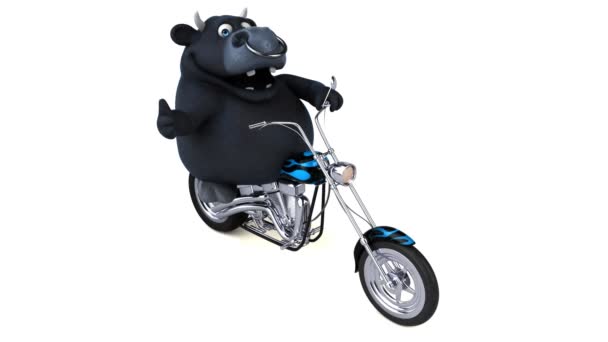 Personagem Desenho Animado Engraçado Motocicleta Mostrando Polegar Para Cima Animação — Vídeo de Stock