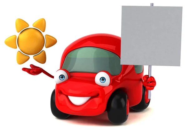 Fun Car Holding Sun Illustration — Stock Photo, Image