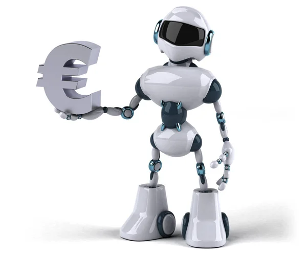 Robot Holding Euro Illustration — Stock Photo, Image