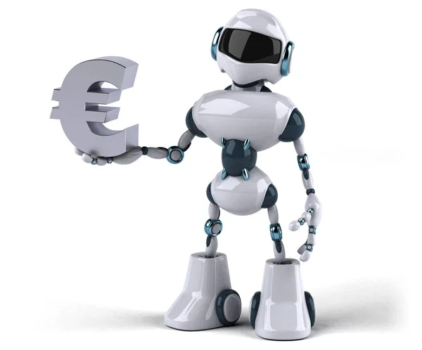 Robot Holding Euro Illustration — 스톡 사진