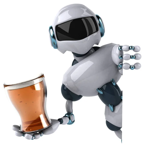 Robot Segurando Cerveja Ilustração — Fotografia de Stock