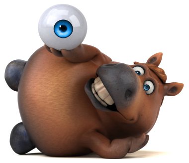 Gözü olan eğlenceli at - 3D Görüntü