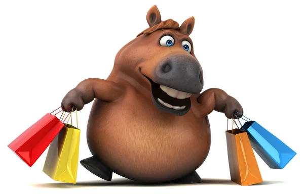 Leuk Paard Met Tassen Illustratie — Stockfoto