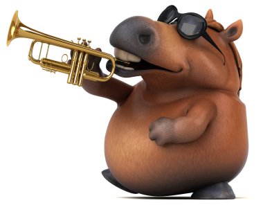 Eğlenceli at oyuncu - 3d çizim