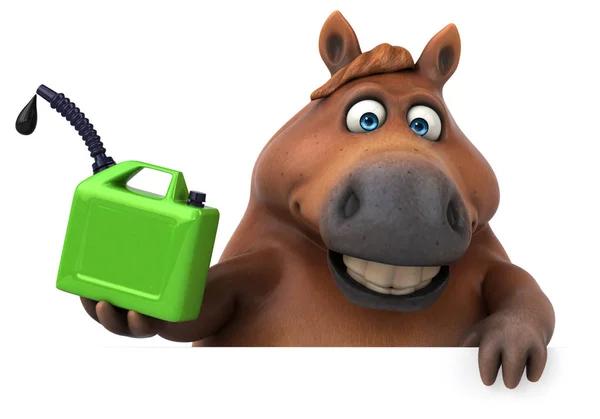Rolig Häst Med Olja Illustration — Stockfoto