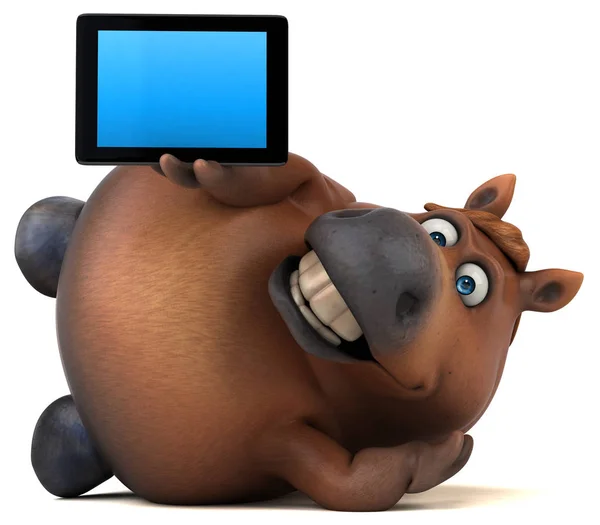 Zabawny Koń Tabletką Ilustracja — Zdjęcie stockowe