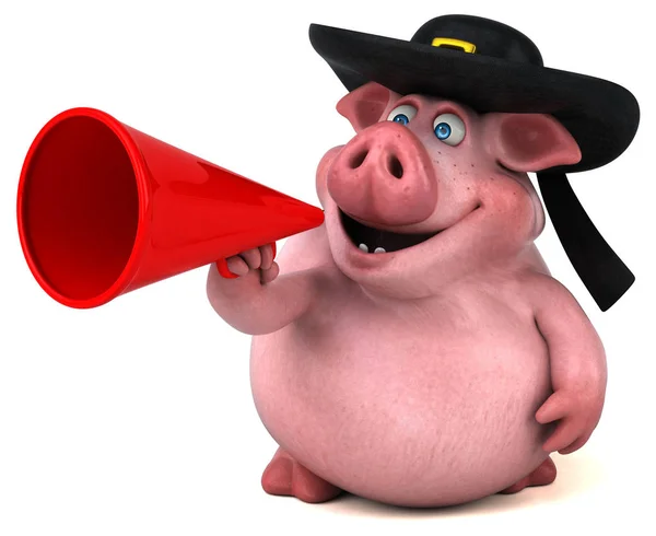 Personagem Porco Divertido Ilustração — Fotografia de Stock