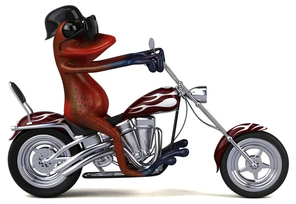 Postać Kreskówki Zabawa Motocykl Ilustracja — Zdjęcie stockowe