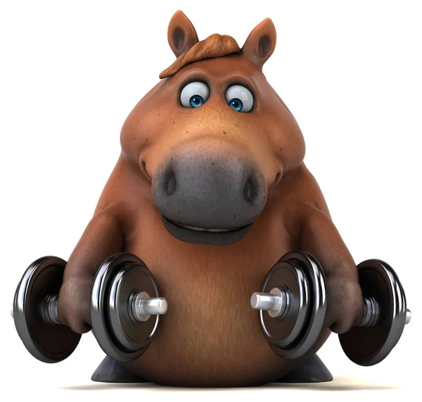 Leuk Paard Met Gewichten Illustratie — Stockfoto