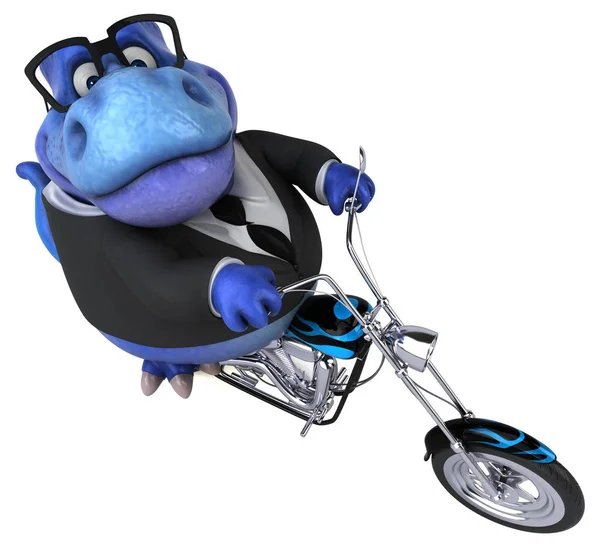 Fun Cartoon Character Motorcycle Illustration — Stock Photo, Image