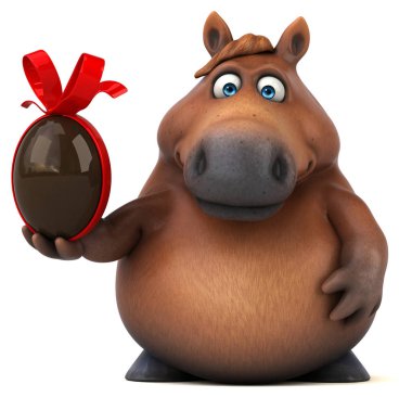 Yumurtalı eğlenceli at - 3D Görüntü