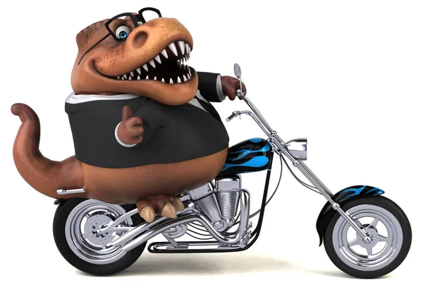 Spaß Cartoon Figur Auf Motorrad Illustration — Stockfoto