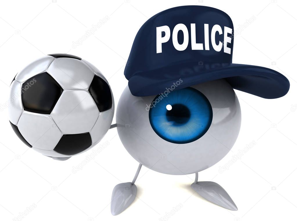 Eye character holding  ball