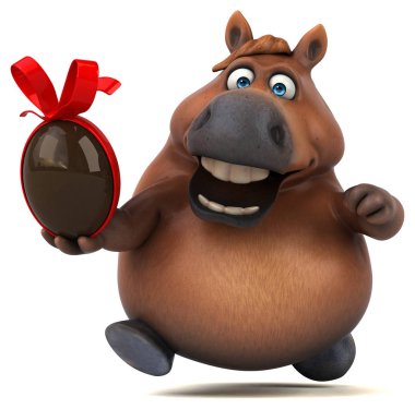 Yumurtalı eğlenceli at - 3D Görüntü