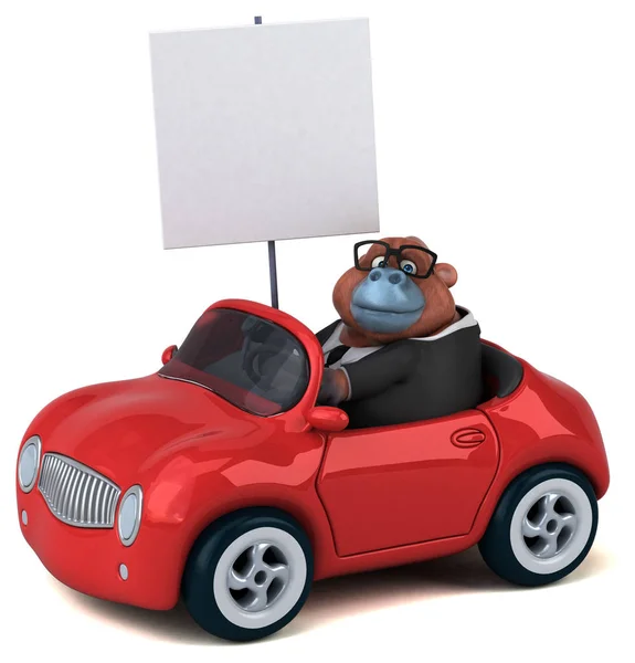Personagem Desenho Animado Divertido Carro Ilustração — Fotografia de Stock