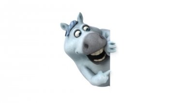 Eğlenceli at karikatür karakter - 3d çizim 