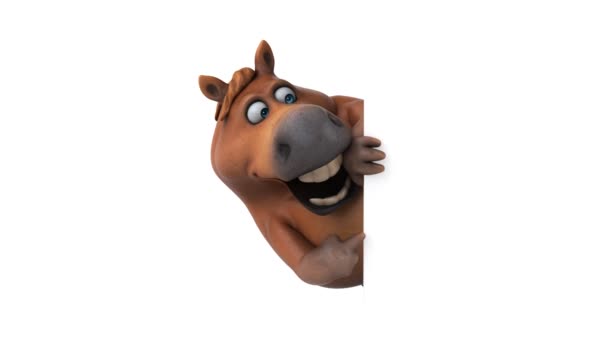 Amusant personnage de dessin animé cheval - Illustration 3D  