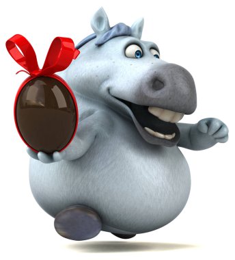 Yumurtalı eğlenceli at - 3D Görüntü