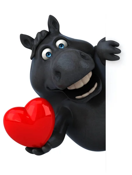 Cavallo Divertente Con Cuore Illustrazione — Foto Stock