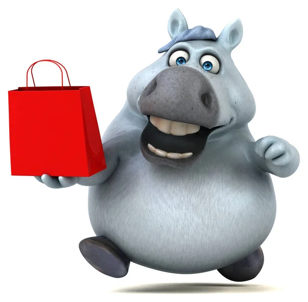 stock image Fun horse with bag   - 3D Illustration 