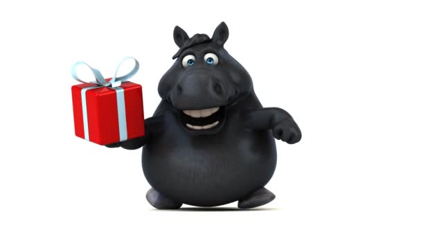 Fun Horse Gift Animation — Stock Video