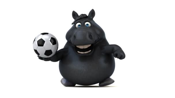 Divertido Caballo Con Pelota Animación — Vídeos de Stock