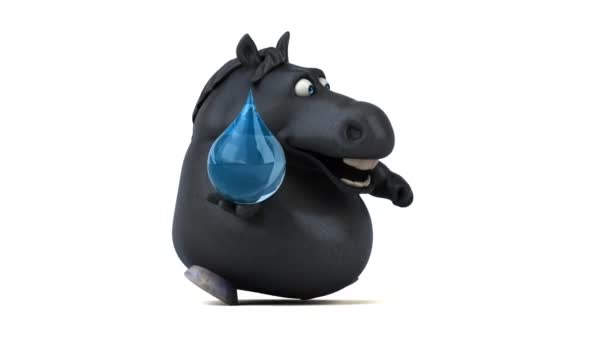 Leuk Paard Met Drop Animatie — Stockvideo