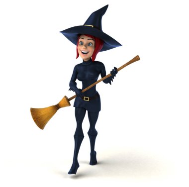 Seksi cadı çizgi film karakter - 3d çizim