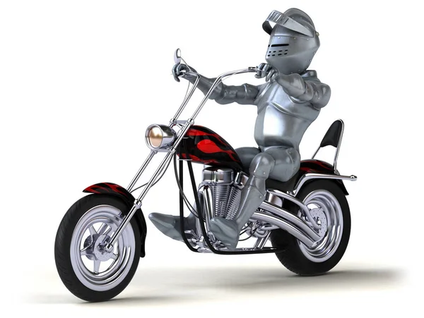 Fun Knight Motorcycle Illustration — Stock Photo, Image